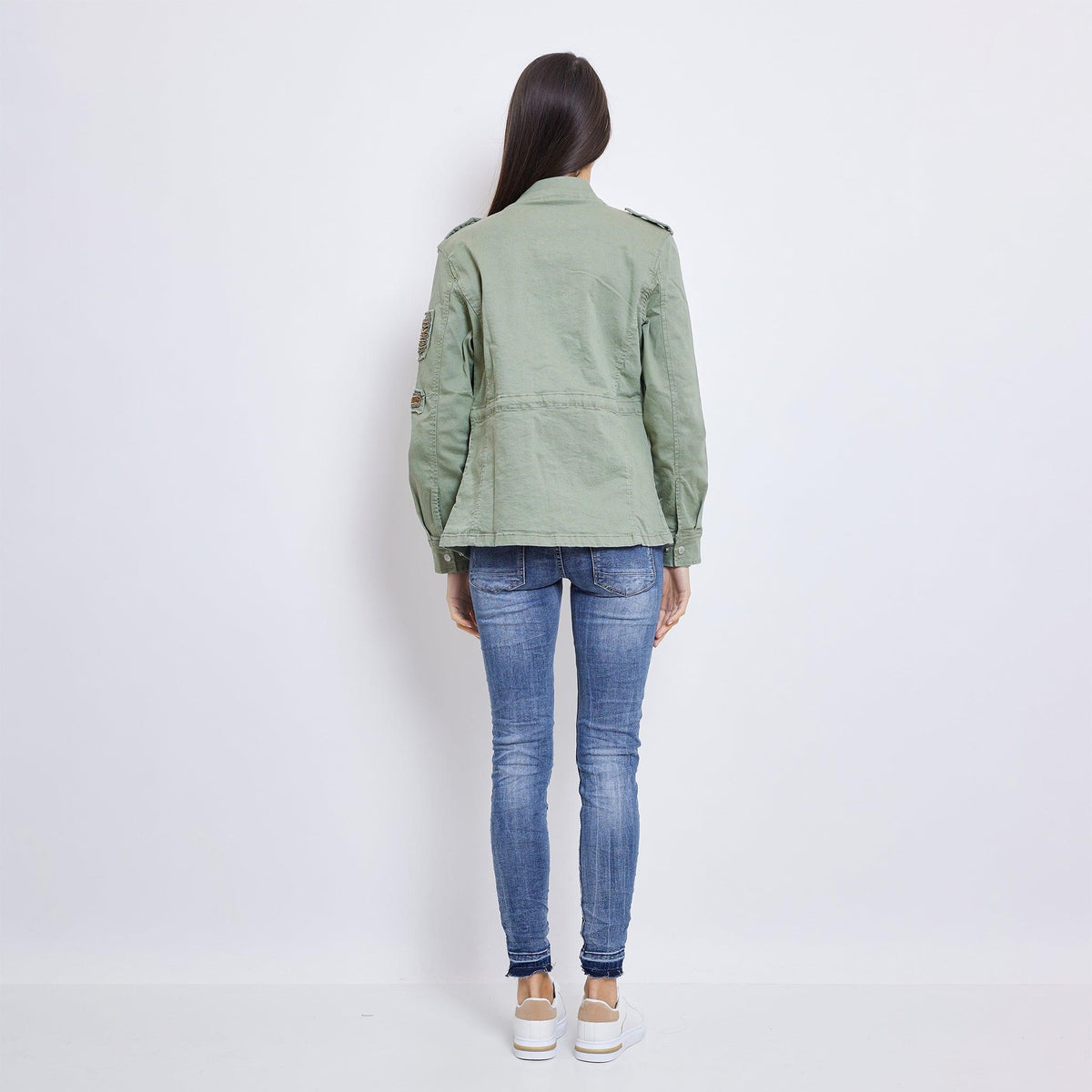 Kaki, Saharienne Broderies Perles - Jean Femme - Place du jour