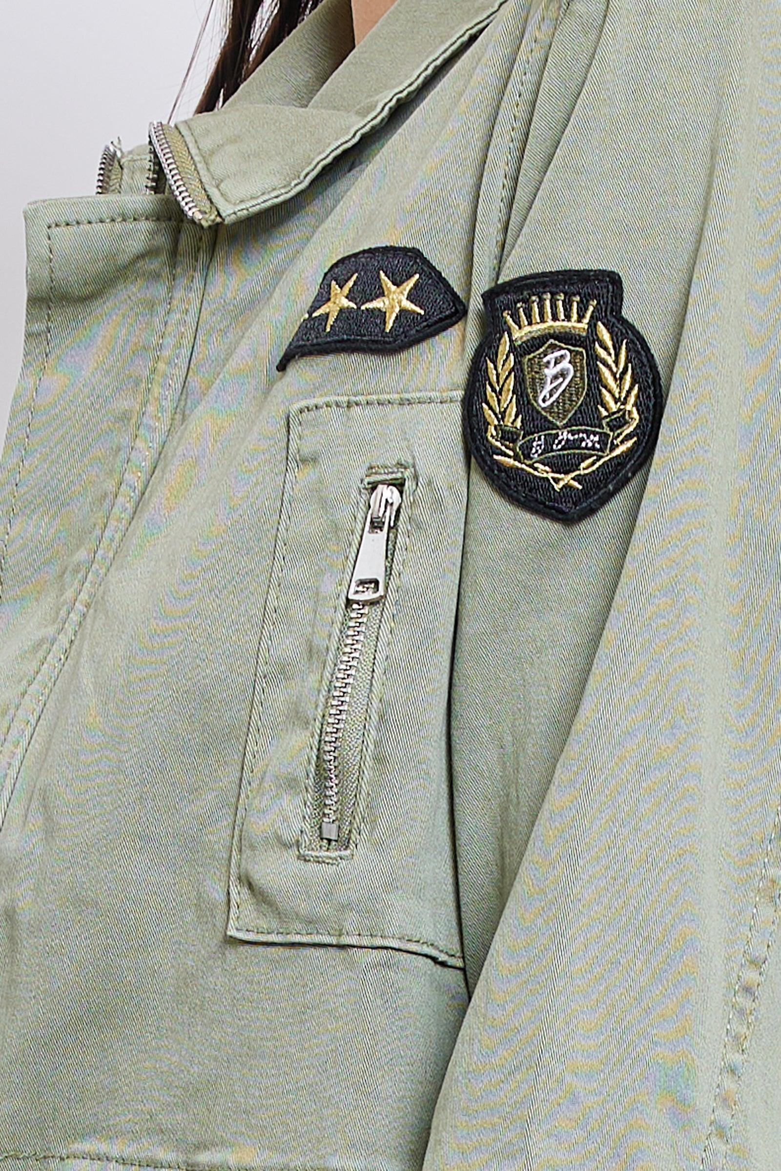 Kaki, Veste Saharienne Écussons - Veste Femme - Place du jour