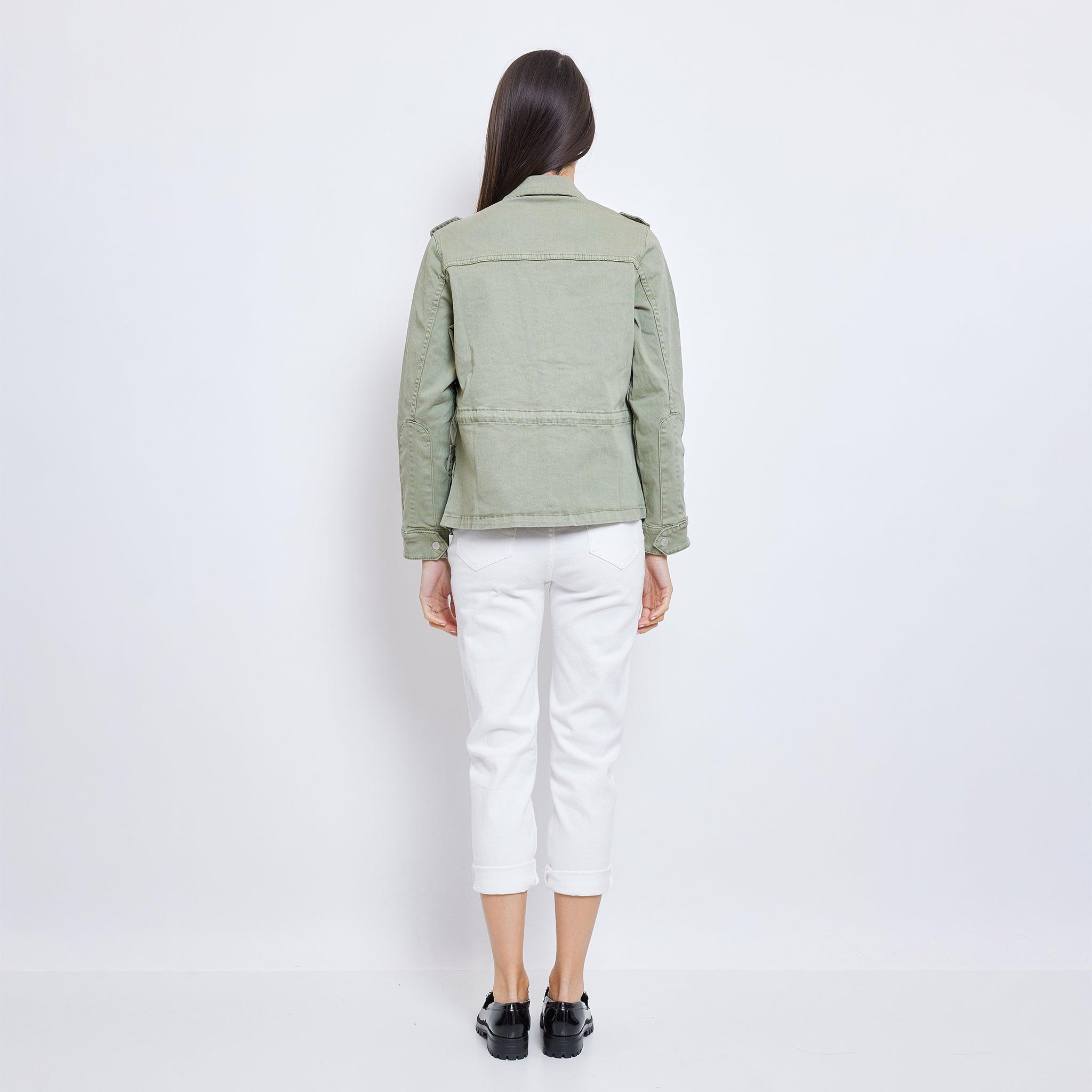 Kaki, Veste Saharienne Écussons - Veste Femme - Place du jour