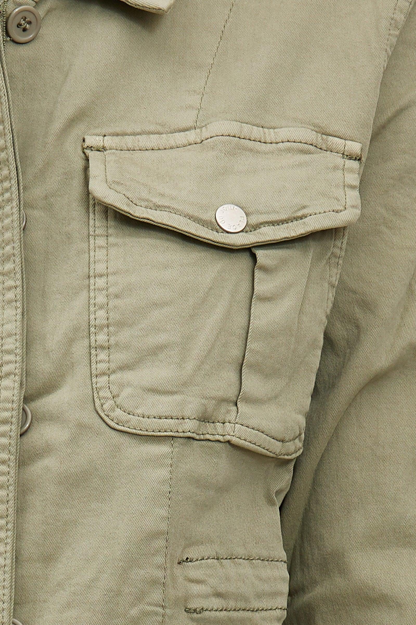 Kaki, Veste Saharienne Polyvalente Fermeture Zip - Veste Femme - Place du jour