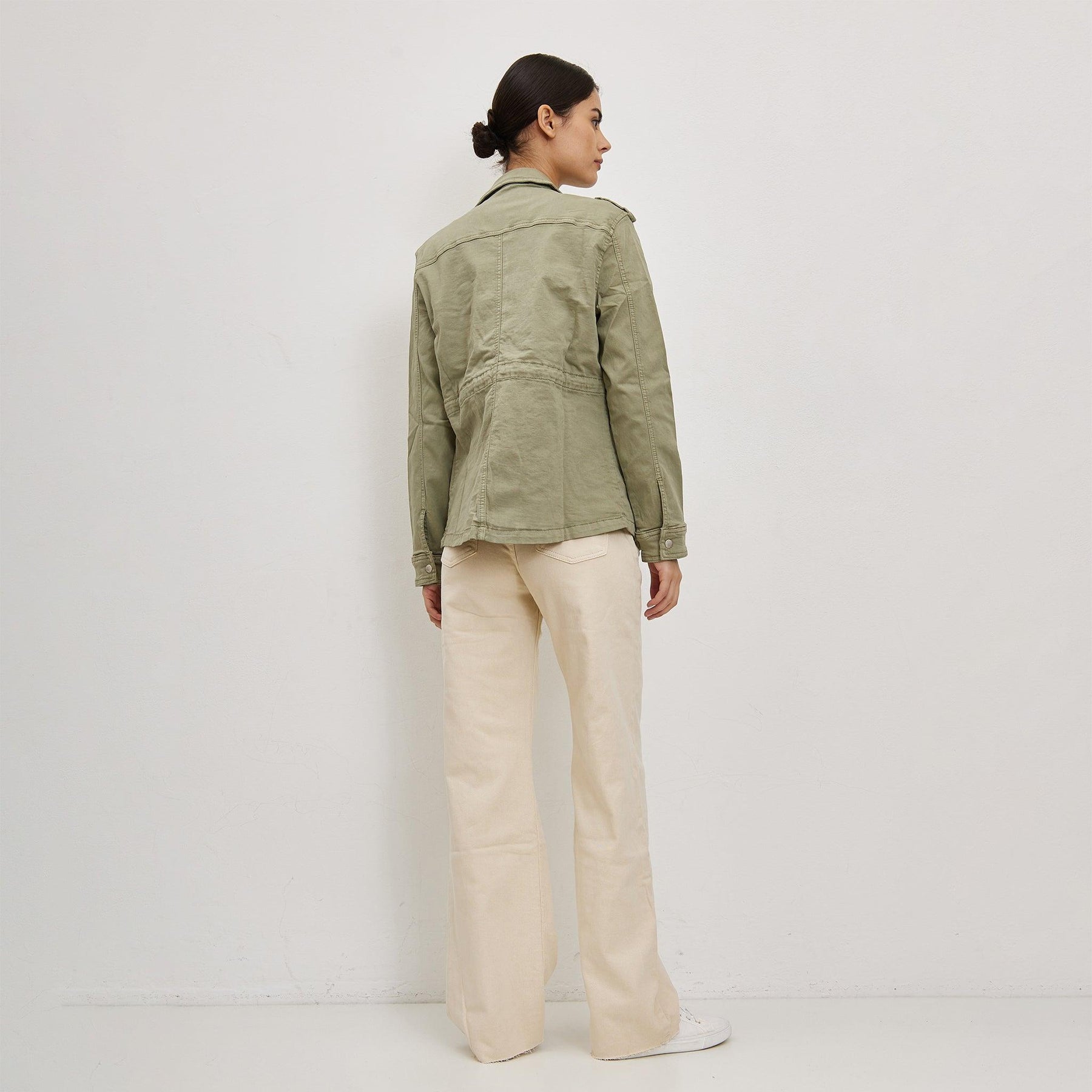 Kaki, Veste Saharienne Polyvalente Fermeture Zip - Veste Femme - Place du jour