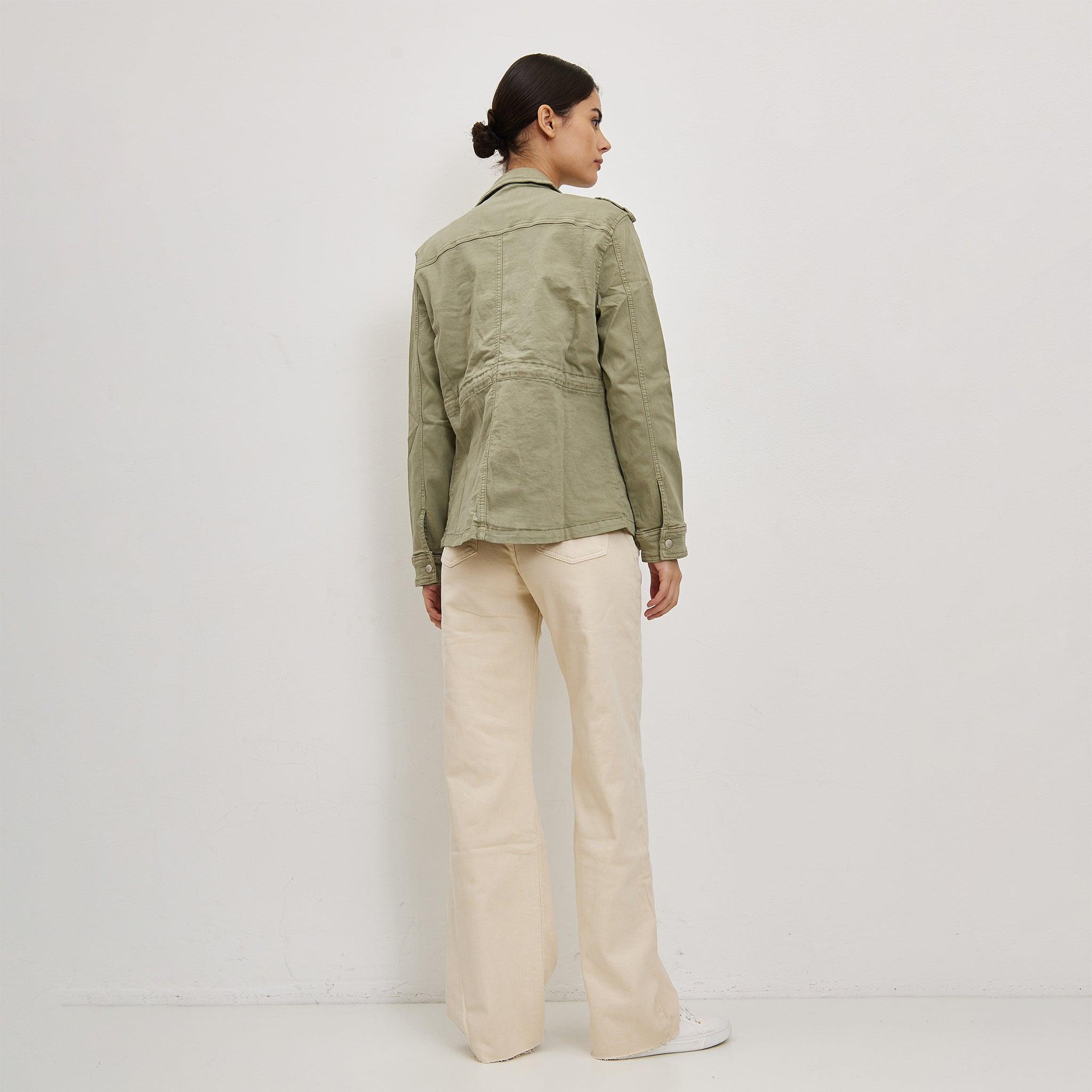 Kaki, Veste Saharienne Polyvalente Fermeture Zip - Veste Femme - Place du jour