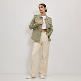 Kaki, Veste Saharienne Polyvalente Fermeture Zip - Veste Femme - Place du jour