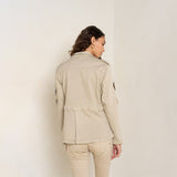 Beige fonce ,Veste Saharienne Patch Peace & Love - Veste Femme - Place du jour