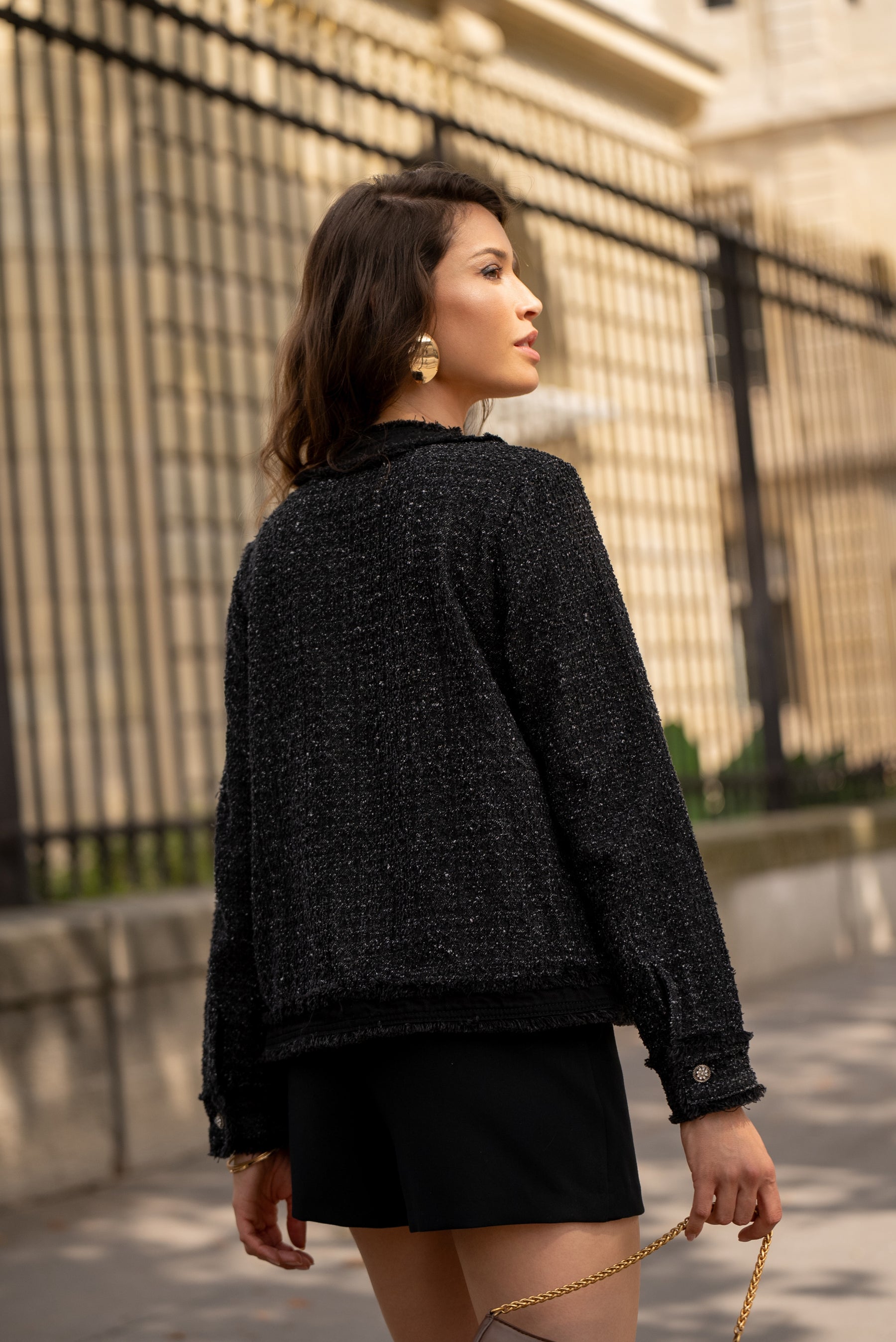 Veste Tweed Manches Longues Chic Place du jour